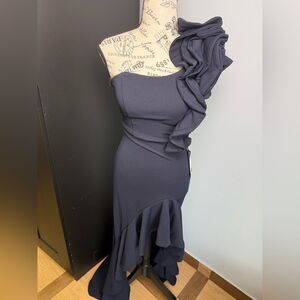 emerald sundae navy one shoulder evening dress NWT Size XS